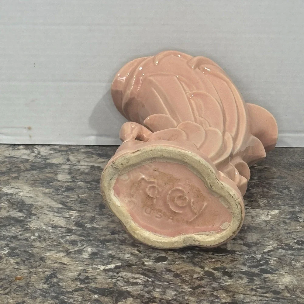 Vintage McCoy Pottery Swan Vase Pink ‎ MCM 9
